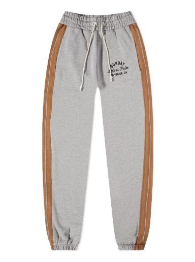 Nohavice a džínsy Palm Angels Sunday Life is Palm Sweat Pant Šedá | PMCH015F22FLE0010810