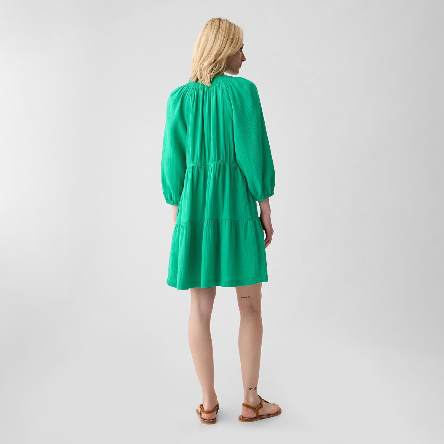 Šaty GAP Dresses Longsleeve Gauze Mini Dress Simply Green 17-5936 Zelené | 429447-01, 1