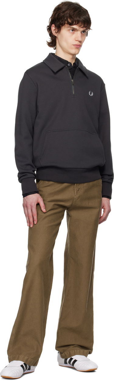 Mikina Fred Perry Fred Perry Half-Zip Fleece Sweatshirt Šedá | M8637, 3