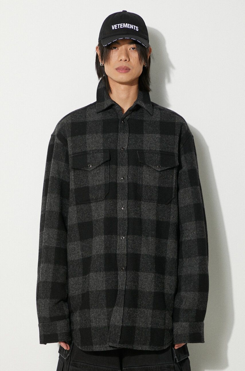 Košeľa VETEMENTS VETEMENTS Flannel Shirt Jacket Šedá | UE64SH260BG, 0