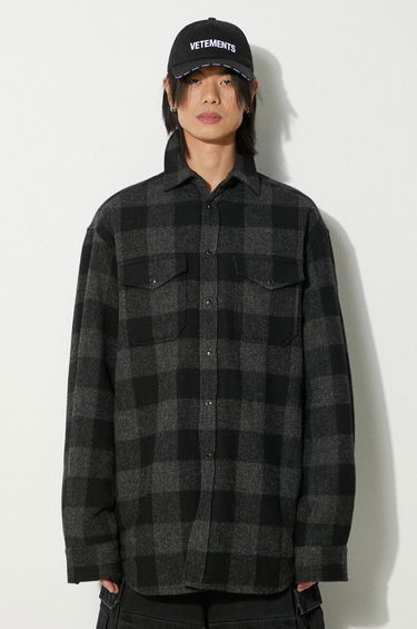 Košeľa VETEMENTS VETEMENTS Flannel Shirt Jacket Šedá | UE64SH260BG, 0