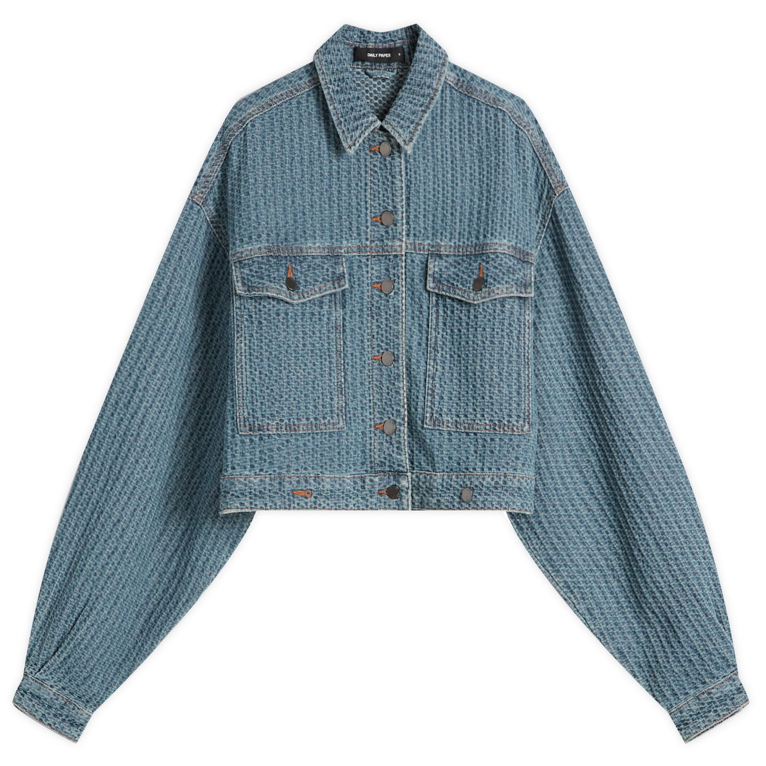 Bunda DAILY PAPER Daily Paper Women's Relaxed Fit Cropped Denim Jacket Modrá | 2511099, 1