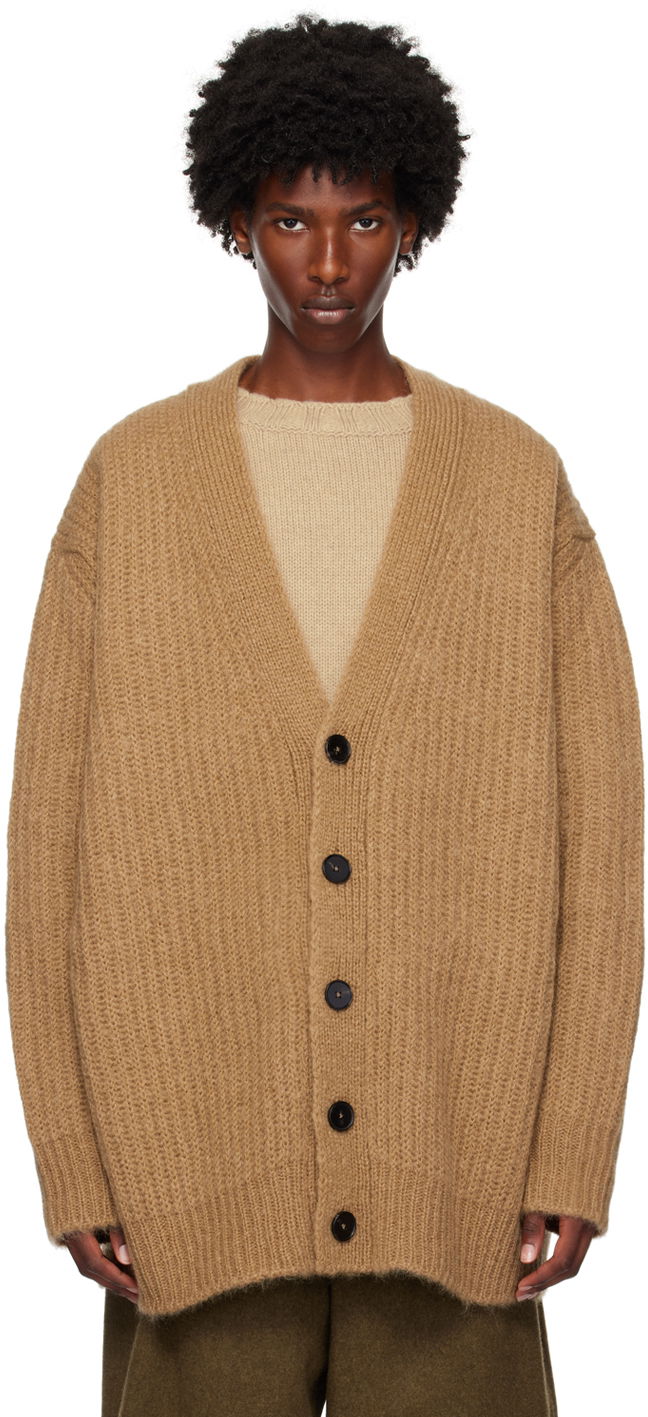 Sveter Jil Sander Brown Mohair Cardigan Béžová | J22HP0030_J14715