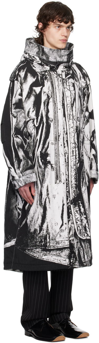 Pláštenka Jean Paul Gaultier Jean Paul Gaultier Trompe-L'œil Print Hooded Coat Čierna | 25/33-F-MA032I-C570-0001, 1
