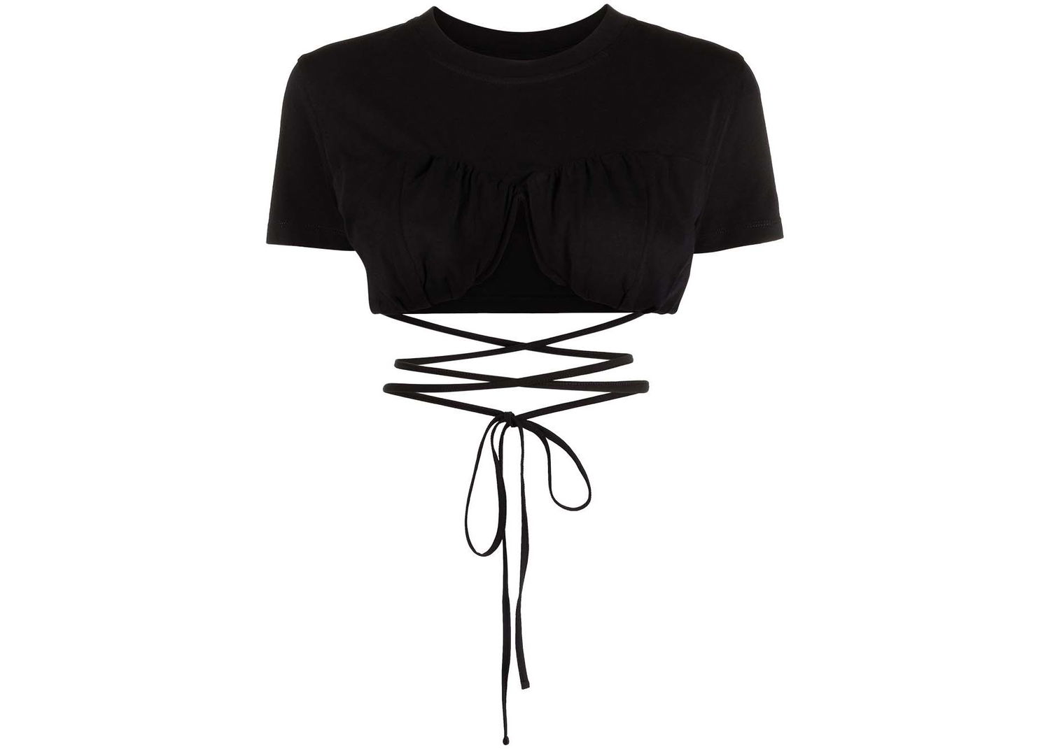 Tričko Jacquemus Wraparound Cropped Čierna | 211JS01211216990, 0