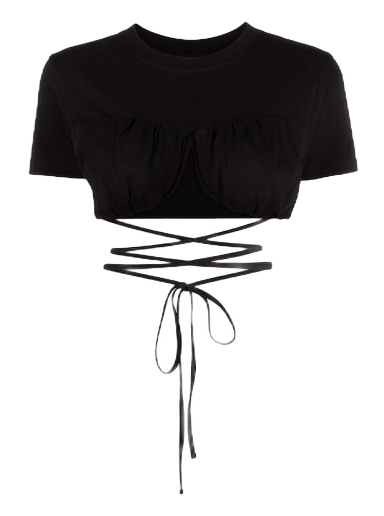 Tričko Jacquemus Wraparound Cropped Čierna | 211JS01211216990