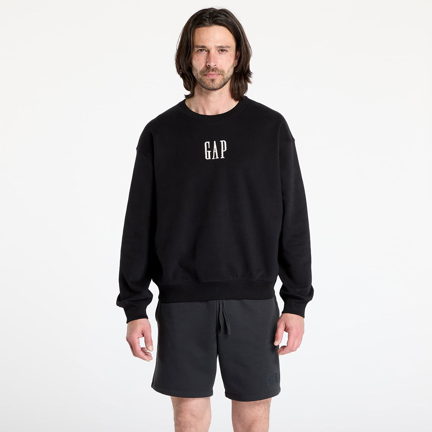 Mikina GAP Corp Logo Crew Sweatshirt Čierna | 648026-10, 0