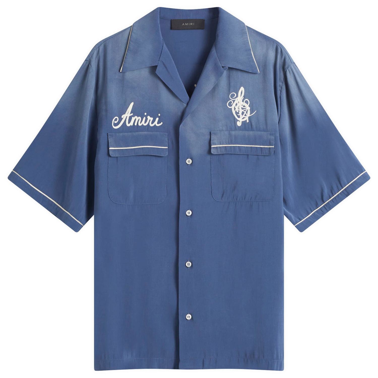 Košeľa AMIRI Amiri Saturday Night Camp Collar Bowling Shirt, Size Large Modrá | AMSTCA1118-410, 0