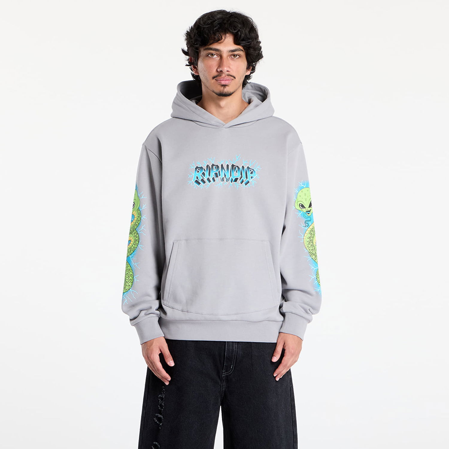 Mikina RIPNDIP RIPNDIP Alien Electric Hoodie Šedá | RNDSUM25121, 0
