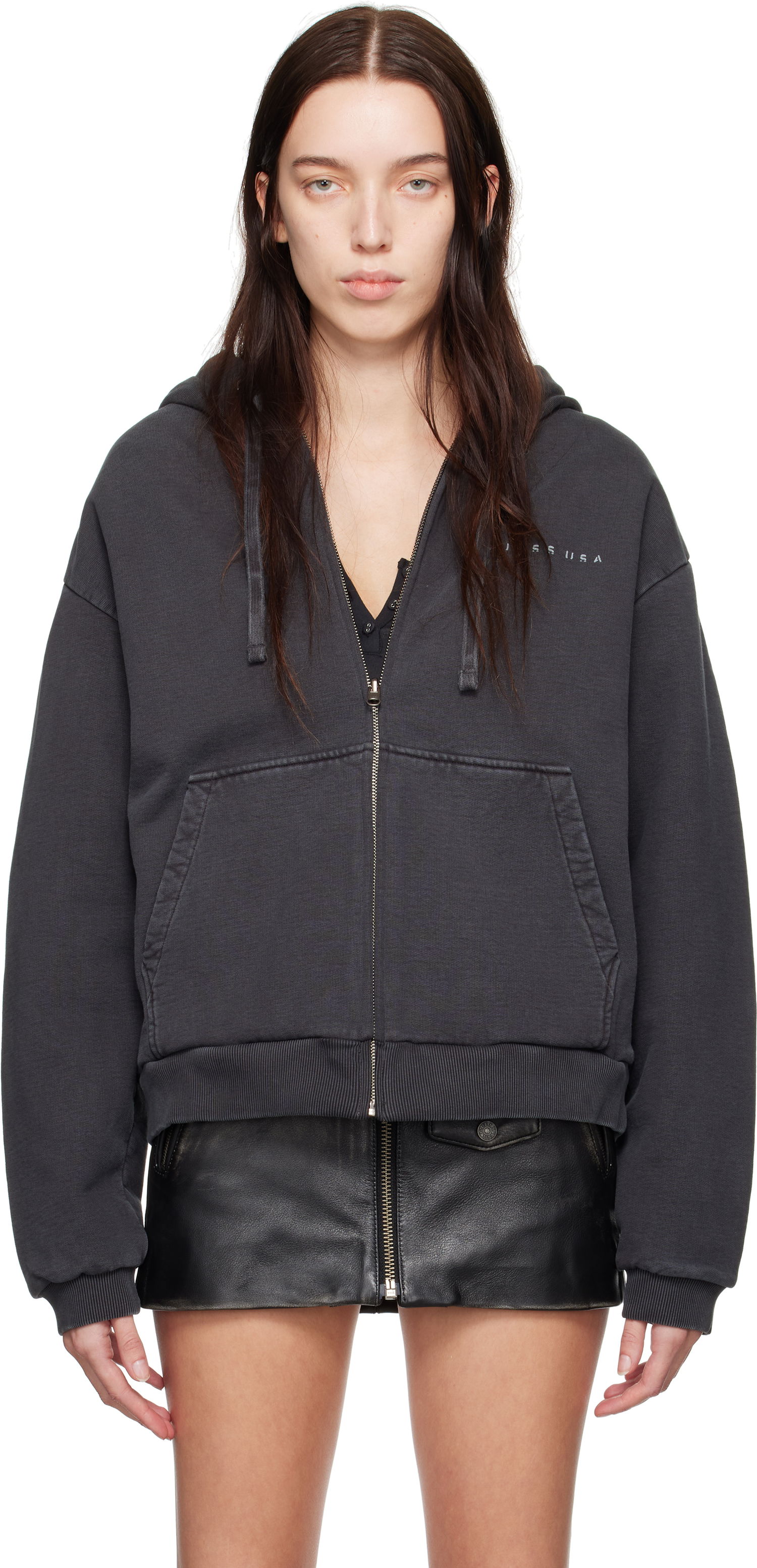 Mikina GUESS Zip Hoodie Šedá | M4BQ01KBMY0, 0