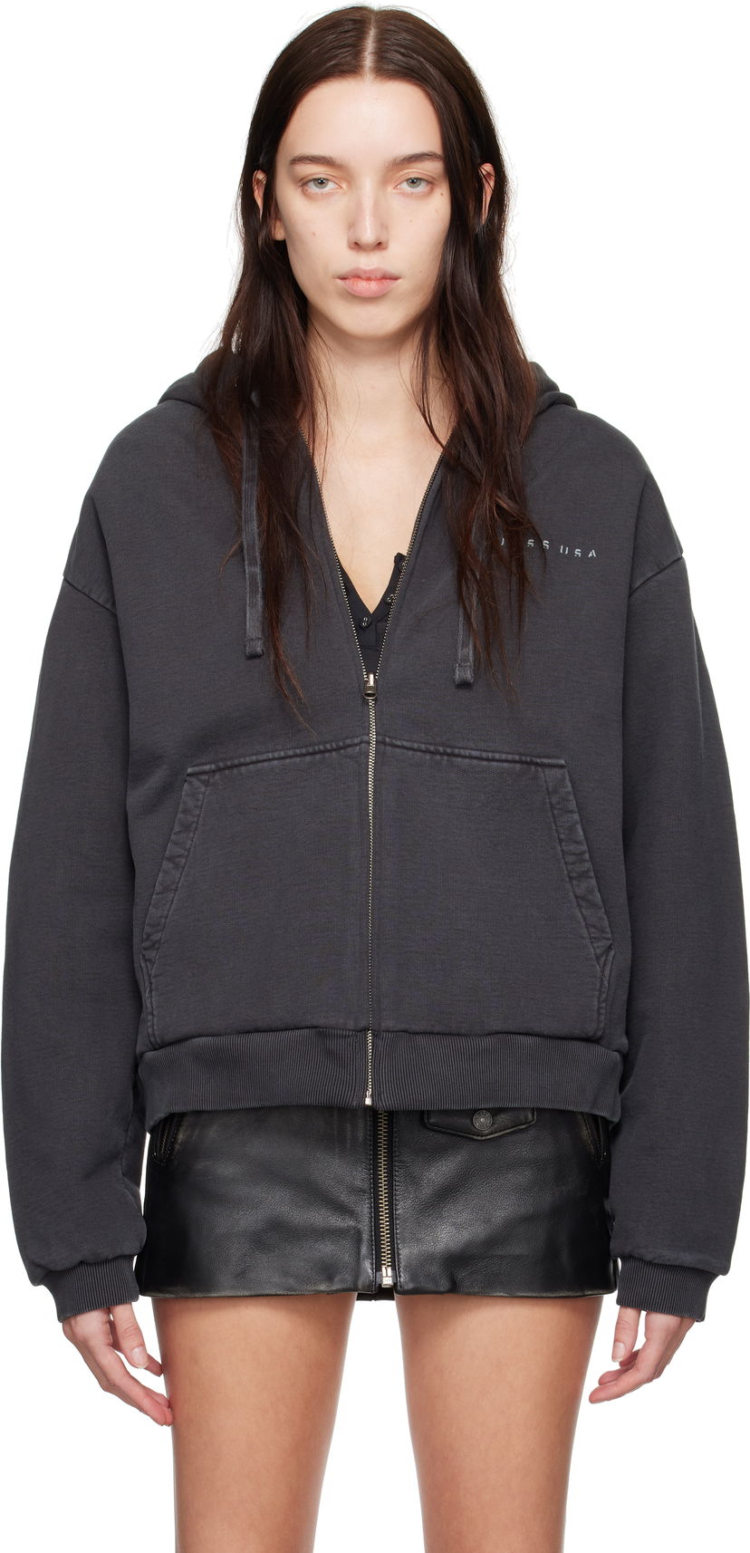 Mikina GUESS Zip Hoodie Šedá | M4BQ01KBMY0