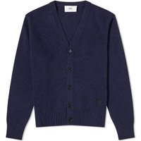 Sveter AMI Tonal Heart Cashmere Cardigan Navy | HKC127-005-430, 1