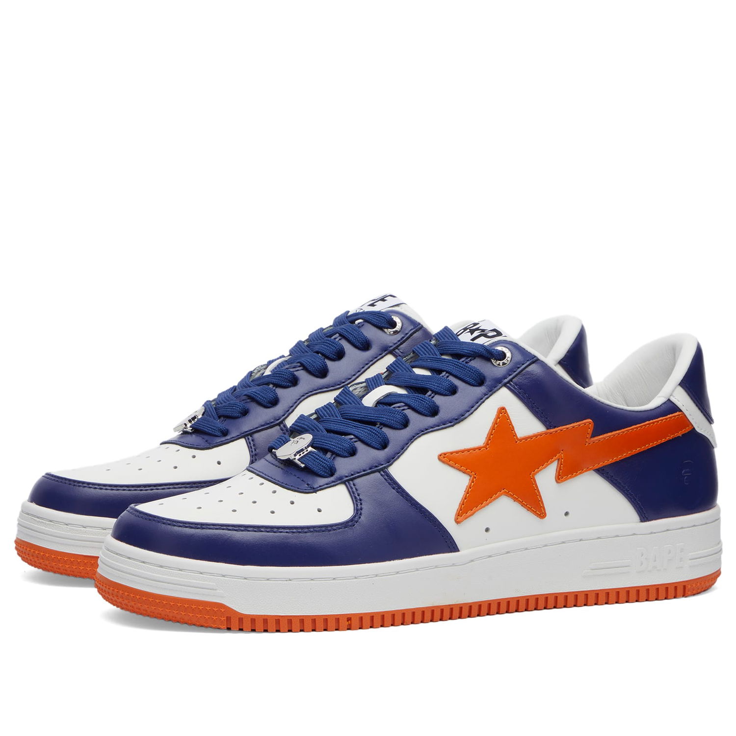 Tenisky a topánky BAPE A Bathing Ape Men's BAPE Sta Leather Sneakers in Blue, Size UK 10 | END. Clothing Navy | 001FWK301303M-BLU, 0