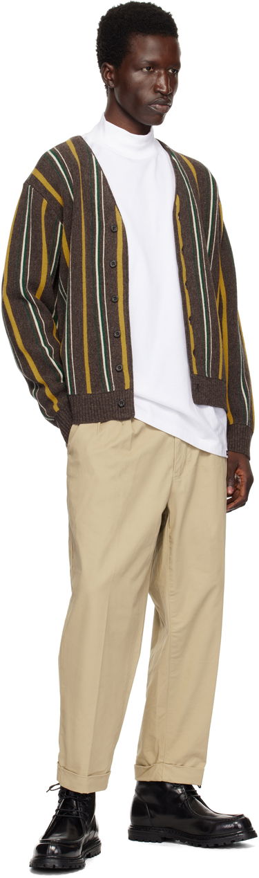 Nohavice BEAMS BEAMS PLUS 2 Pleats Twill Trousers Béžová | 38230097874, 3