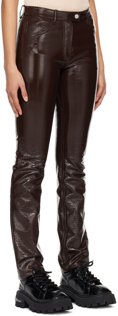 Nohavice Courrèges Five-Pocket Vinyl Trousers Hnedá | PERCPA013VY0003, 1