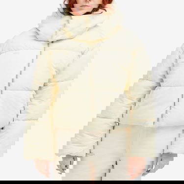 Prešívaná bunda PANGAIA Pangaia FLWRDWN Recycled Nylon Cropped Puffer Jacket, Size Large Béžová | 100011686021, 2
