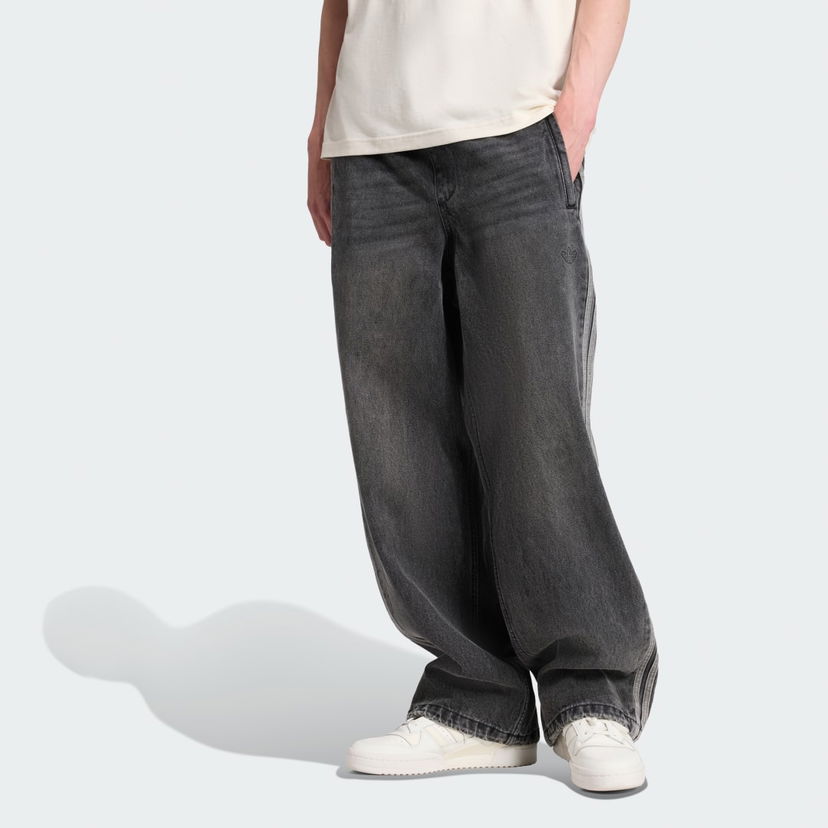 Džínsy adidas Performance Adilenium Season 4 Teamgeist Denim Wide-Leg Jeans Šedá | KF8543