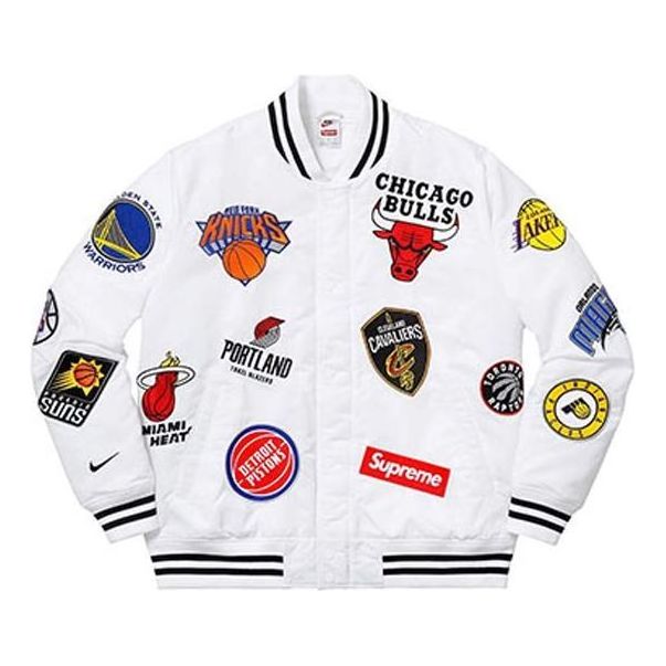 Bomber bunda Supreme Nike NBA Teams Warm-Up Jacket Biela | SUP-SS18-788