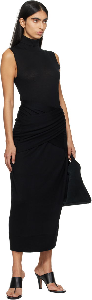 Šaty TOTEME TOTEME Draped Knit Midi Dress Čierna | 244-WRD0150-YA0087, 3