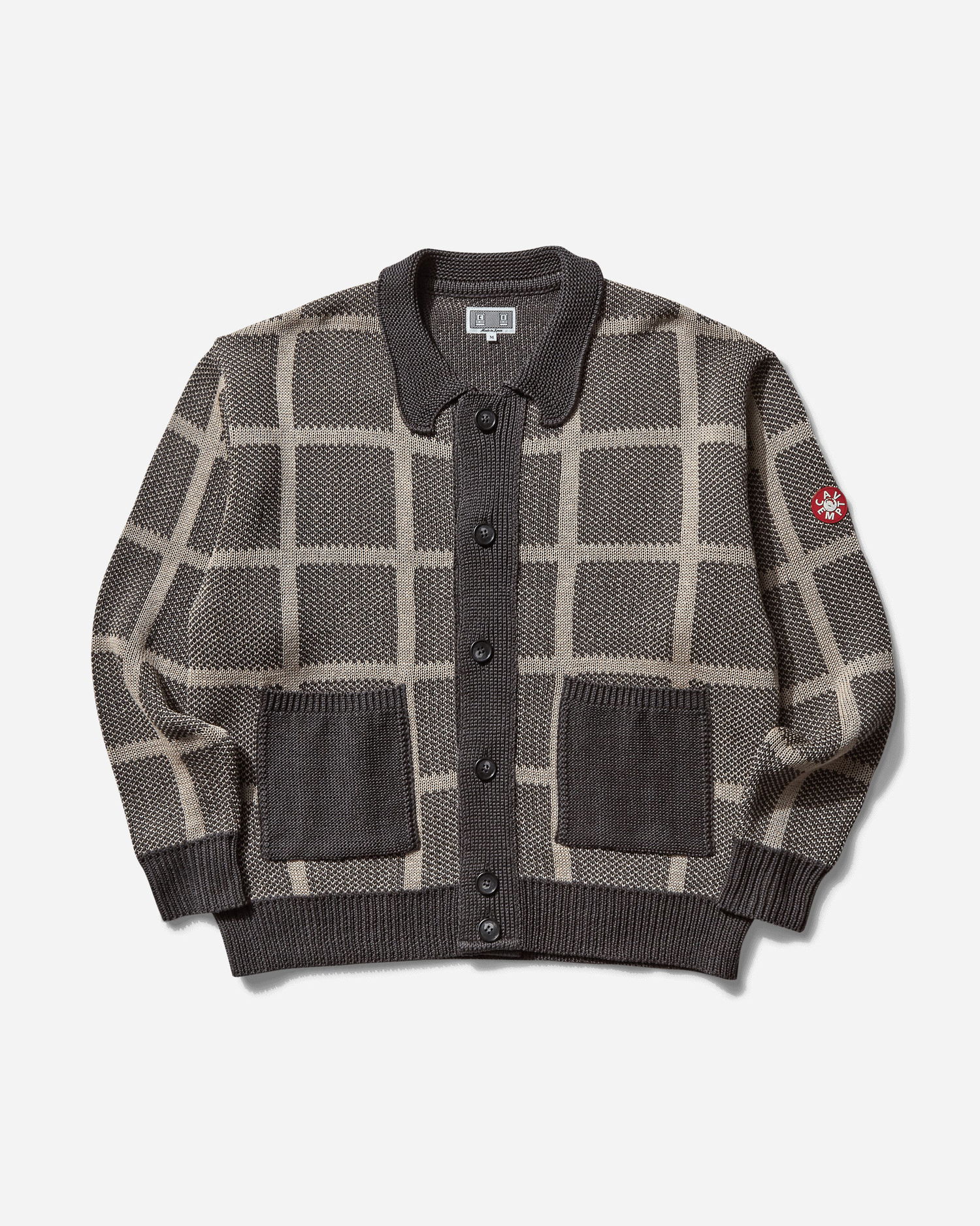 Sveter Cav Empt Grid Loose Knit Cardigan Šedá | CES27KN03 CHARCOAL, 0