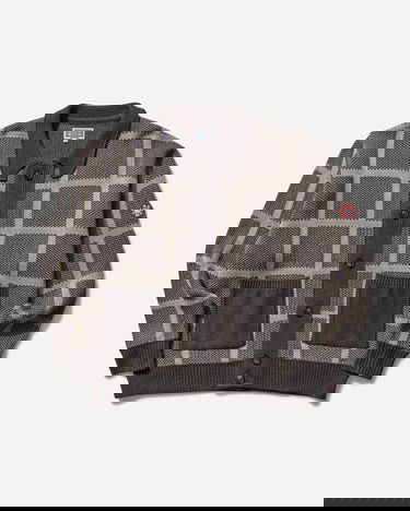 Sveter Cav Empt Grid Loose Knit Cardigan Šedá | CES27KN03 CHARCOAL, 0