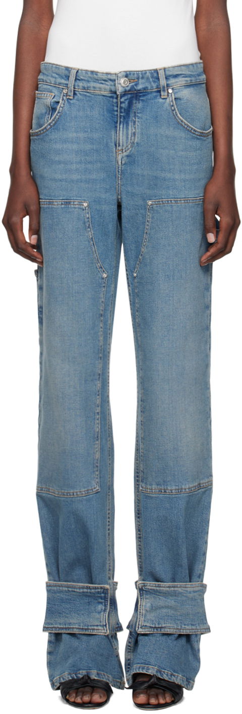 Džínsy Blumarine Boyfit Cargo Jeans Modrá | A422J163A, 0