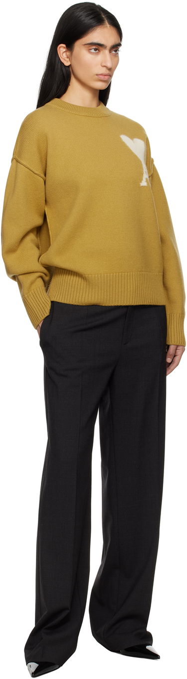 Sveter AMI AMI Paris Wool Ami de Coeur Sweater Žltá | UKS090.KN0090, 3