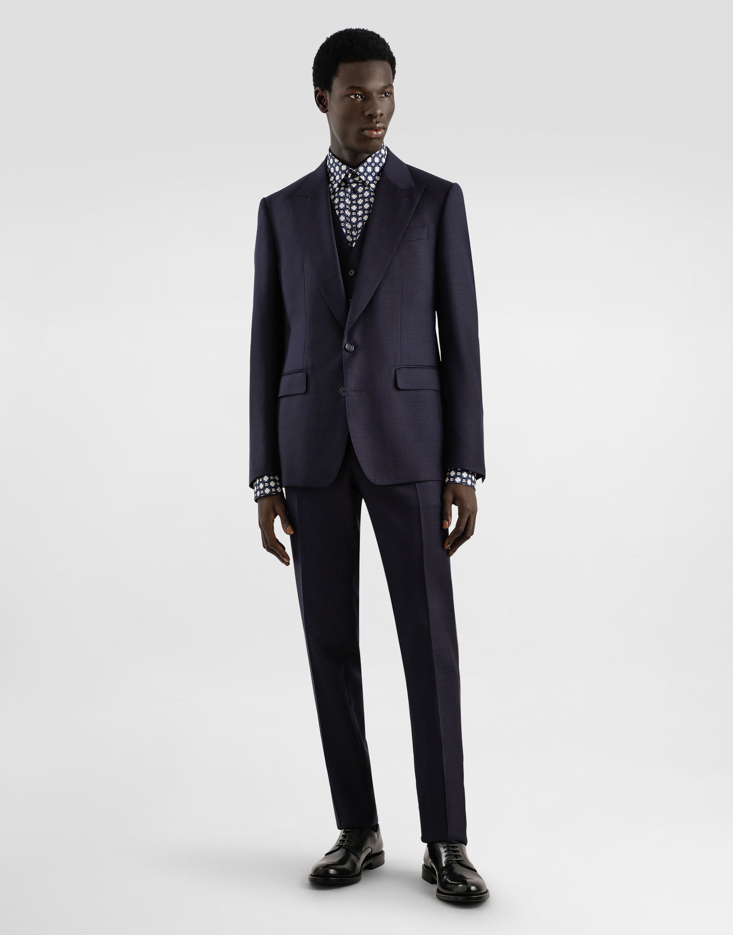 Súprava Dolce & Gabbana Dolce & Gabbana Single-Breasted Micro-Patterned Three-Piece Suit Navy | GK02XTFM2GSS8031, 1