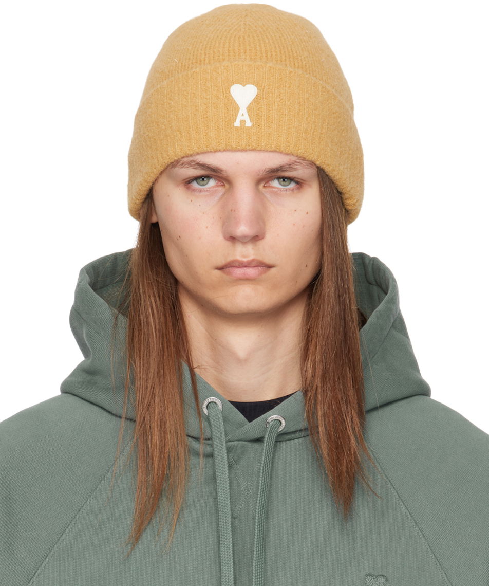 Kulicha AMI Paris Yellow Off-White de Cœur Beanie Žltá | UHA115.KN0032, 0
