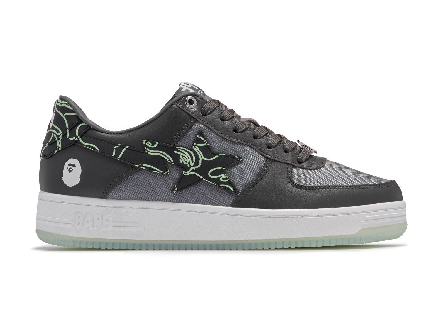 Tenisky a topánky BAPE Bape Sta "Text Code Camo Charcoal" Šedá | 001FWI202007-CHA/001FWI201007-CHA, 0