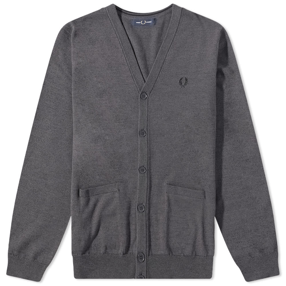 Sveter Fred Perry Merino Cardigan Šedá | K9551-R85, 0