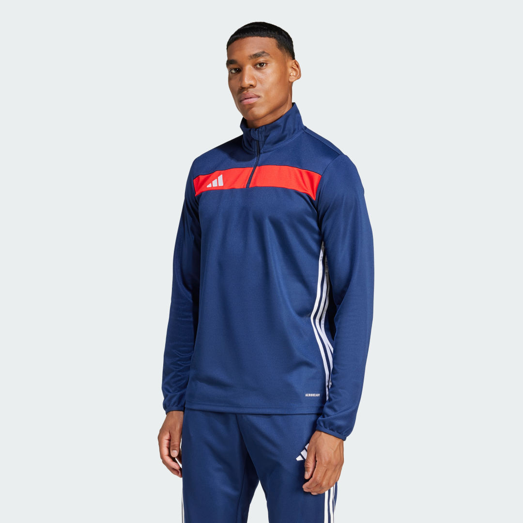 Mikina adidas Performance Training Quarter-Zip Long Sleeve Top Modrá | JD0434, 0