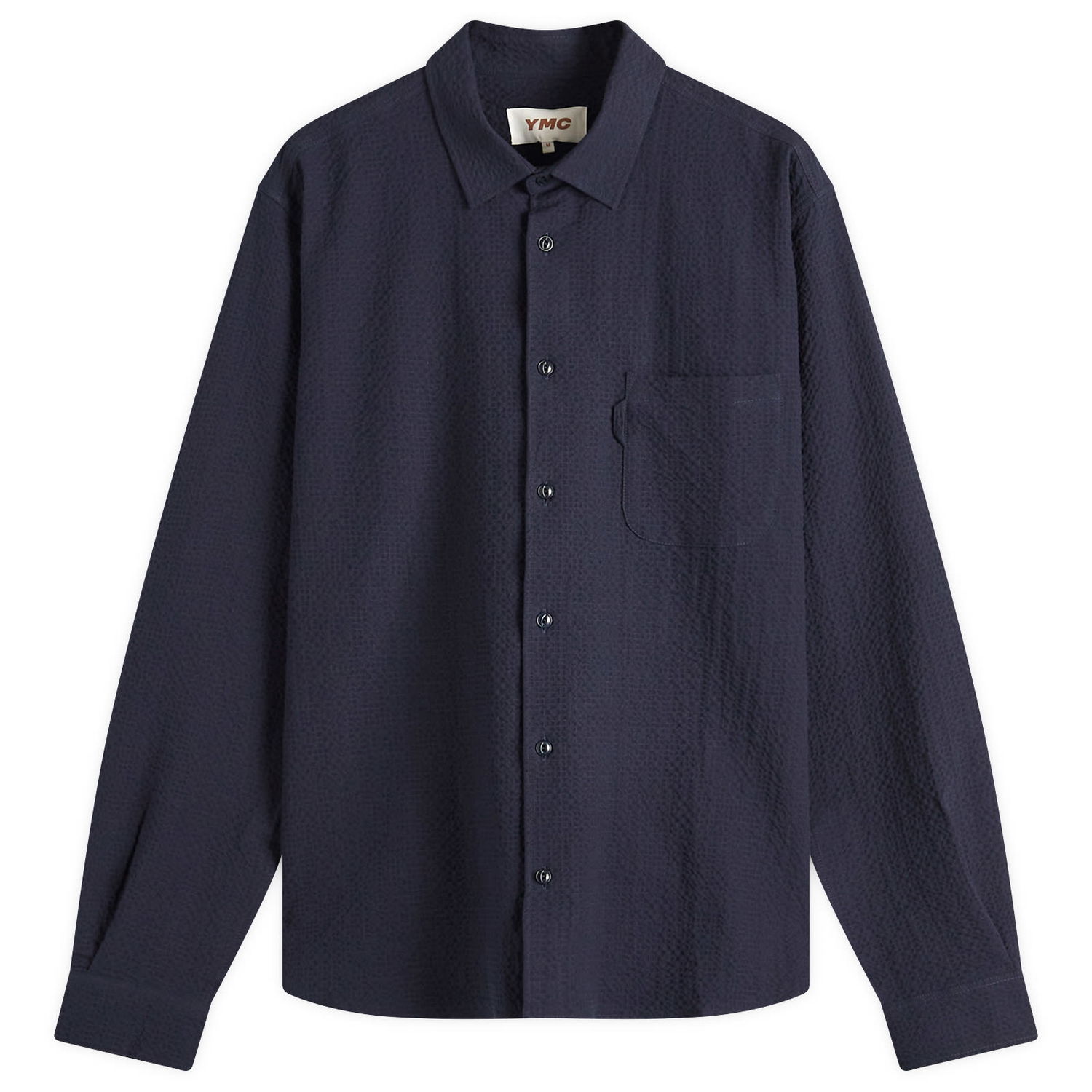 Košeľa YMC YMC Curtis Seersucker Shirt, Size Large Navy | P2AZI-40, 1