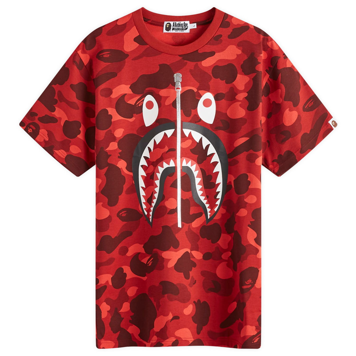 Tričko BAPE A Bathing Ape Camo Shark Graphic Tee, Size L Červená | 001CSK801008M-RED, 0