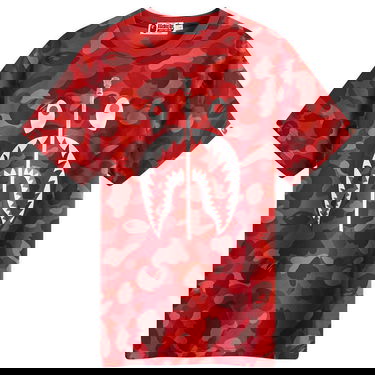 Tričko BAPE A Bathing Ape Camo Shark Graphic Tee, Size L Červená | 001CSK801008M-RED, 0
