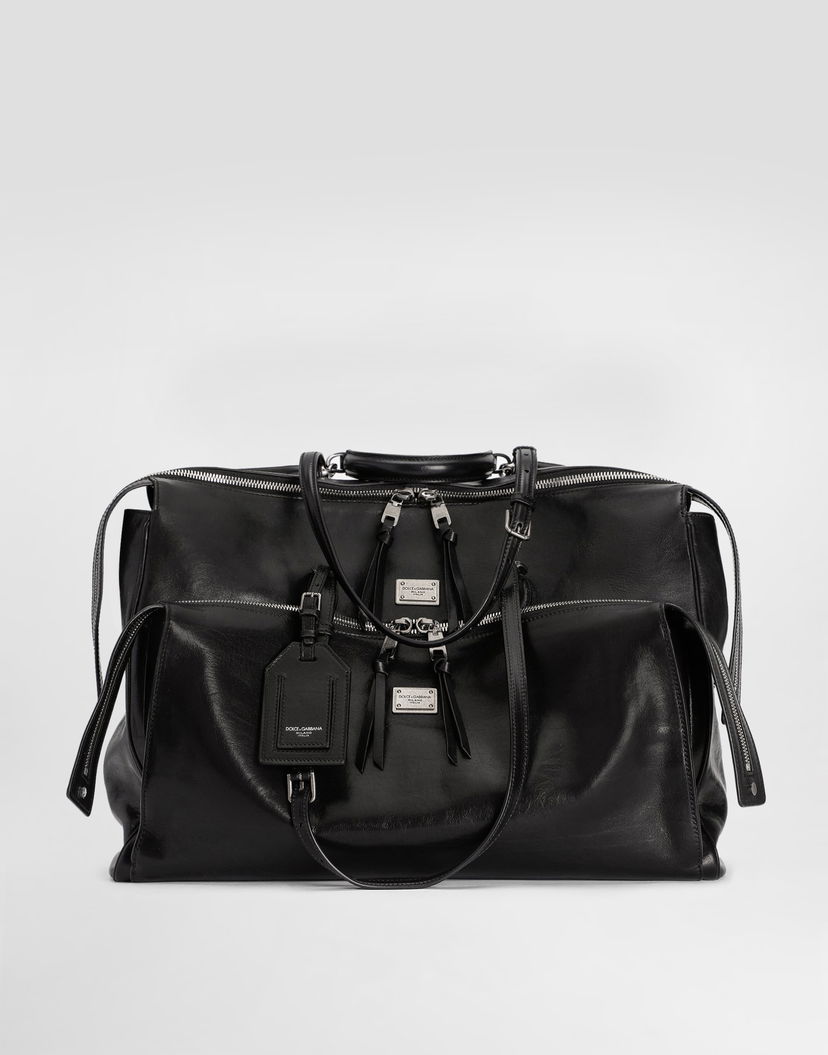 Cestovná taška Dolce & Gabbana Dolce & Gabbana Vittoria Calfskin Travel Bag Čierna | BM2581AH85080999