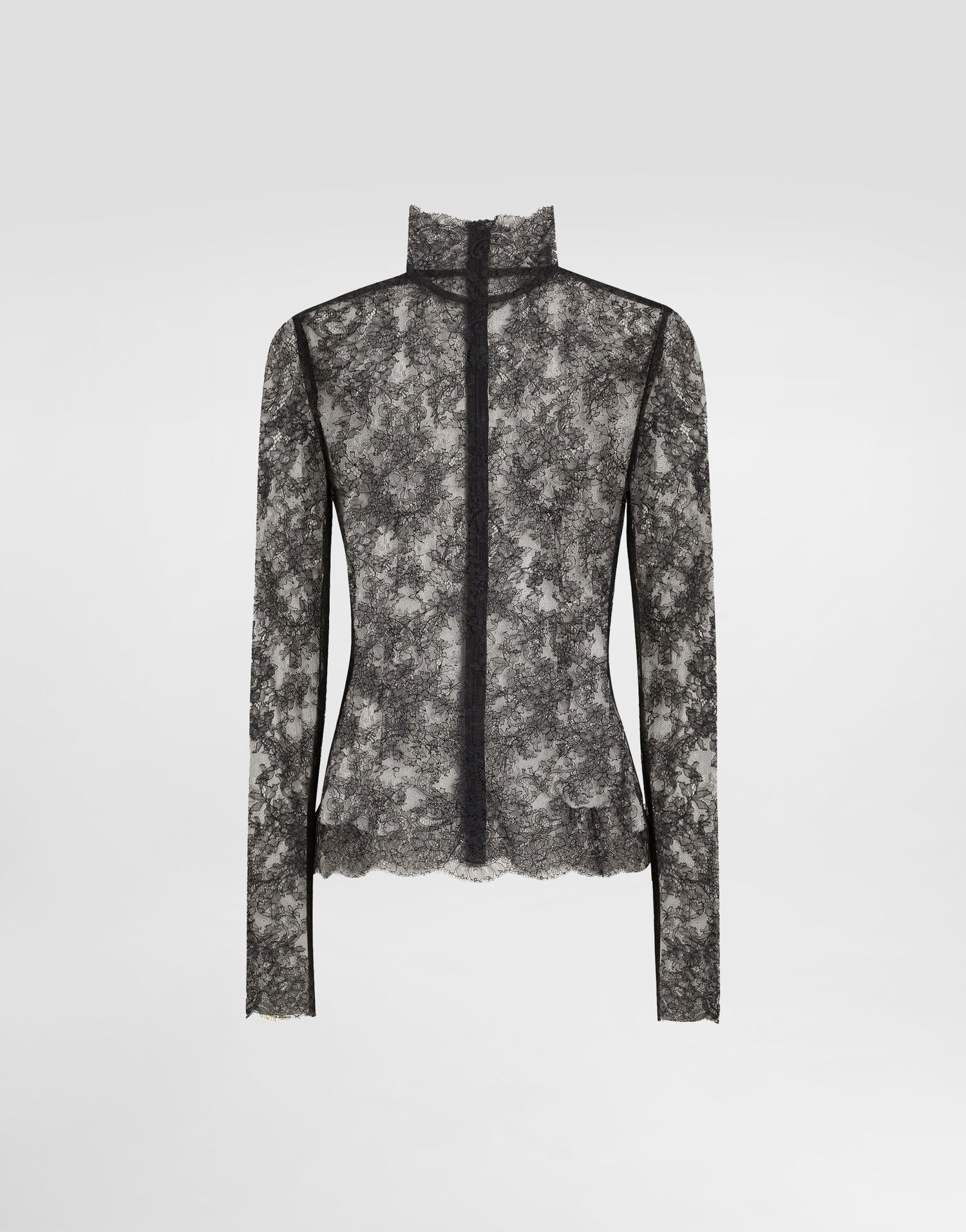 Tričko Dolce & Gabbana Floral Lace Turtle-neck Top Šedá | F7AL5THLM8CN5543, 0