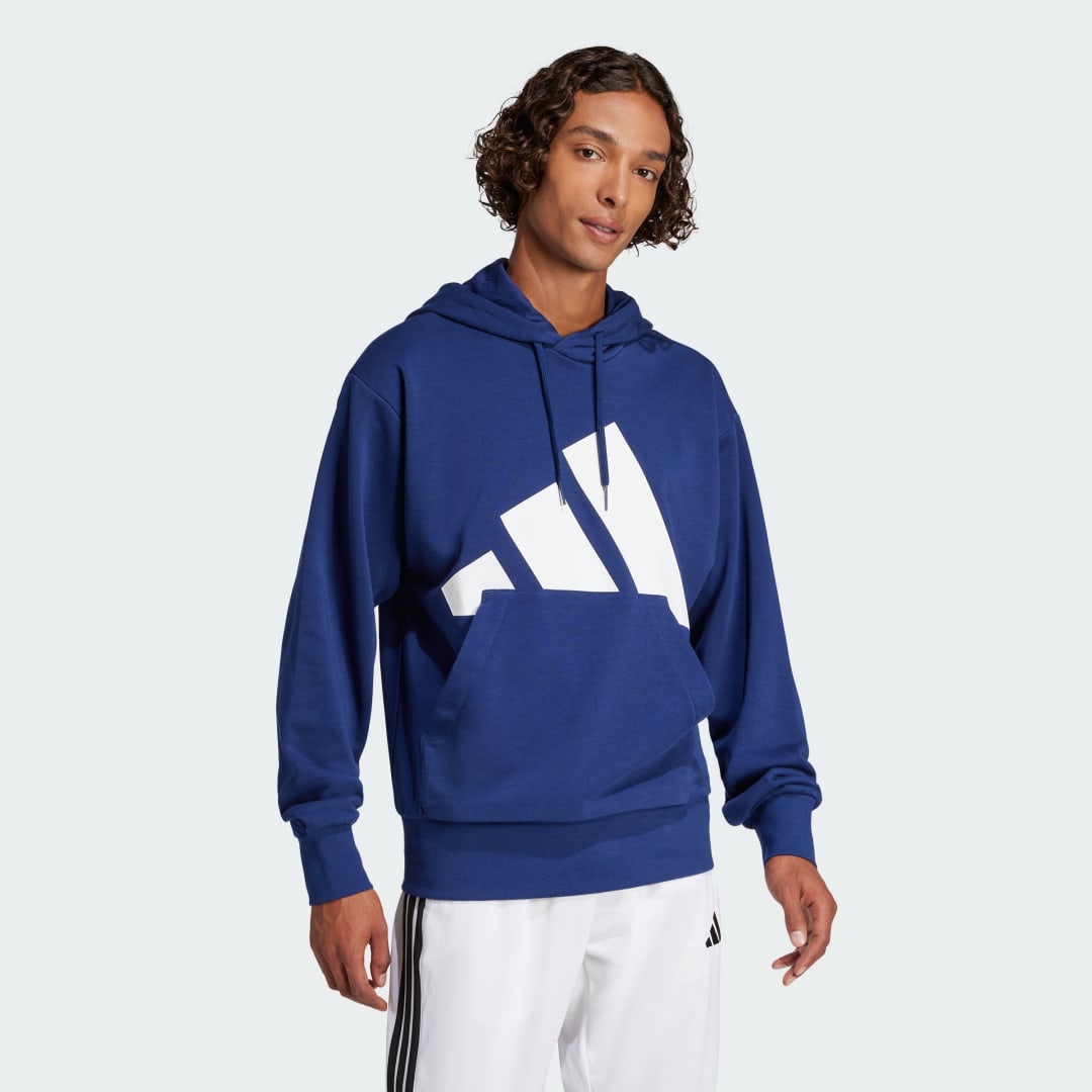 Mikina adidas Performance Essentials Big Logo Fleece Hoodie Modrá | JE8890, 1