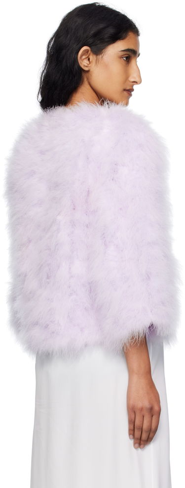 Bunda Yves Salomon Yves Salomon Short Feather Jacket Fialová | 26W23WAV15454PLUX, 2