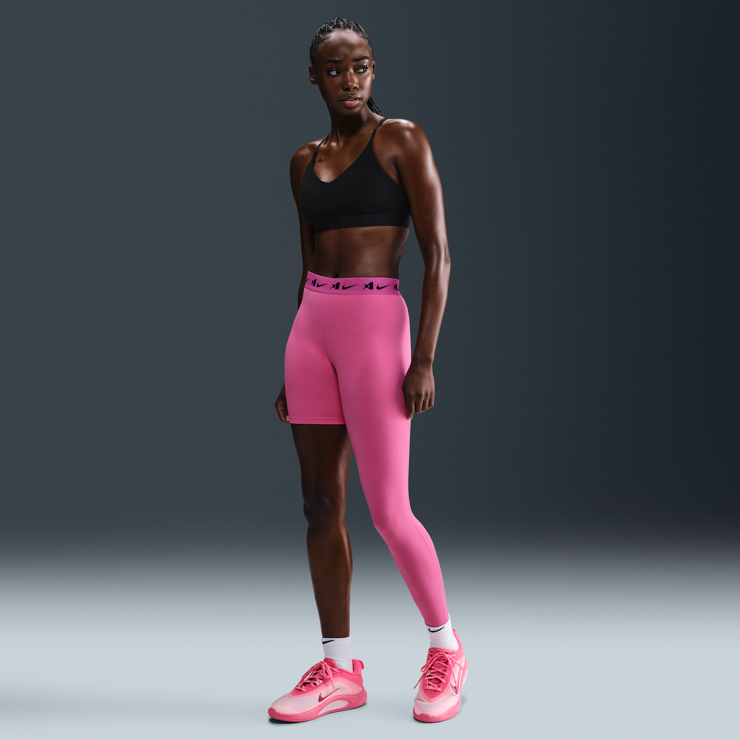 Legíny Nike A'ja Wilson A'symmetric Mid-Rise Single-Leg Basketball Leggings Ružová | HQ6455-684, 0