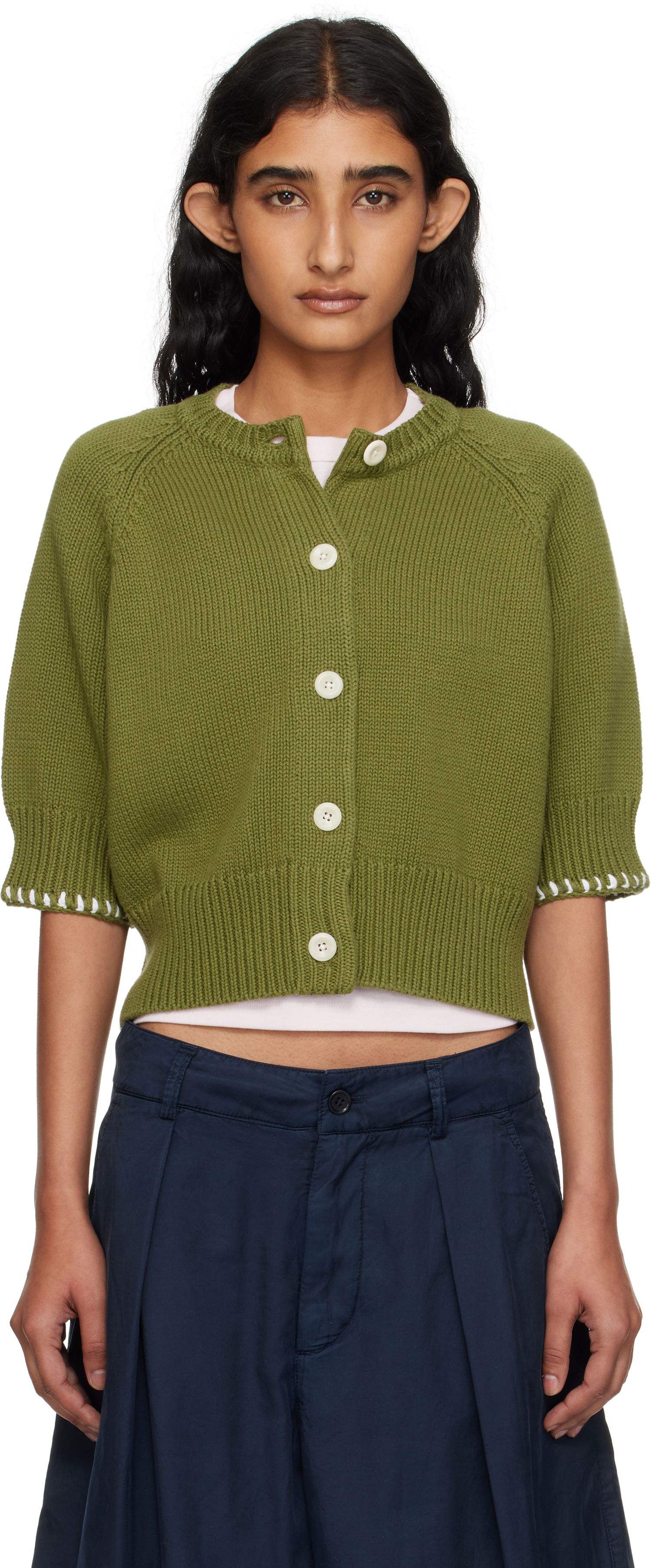 Sveter YMC YMC Kwai Knit Cardigan Zelené | Q8YMA, 0