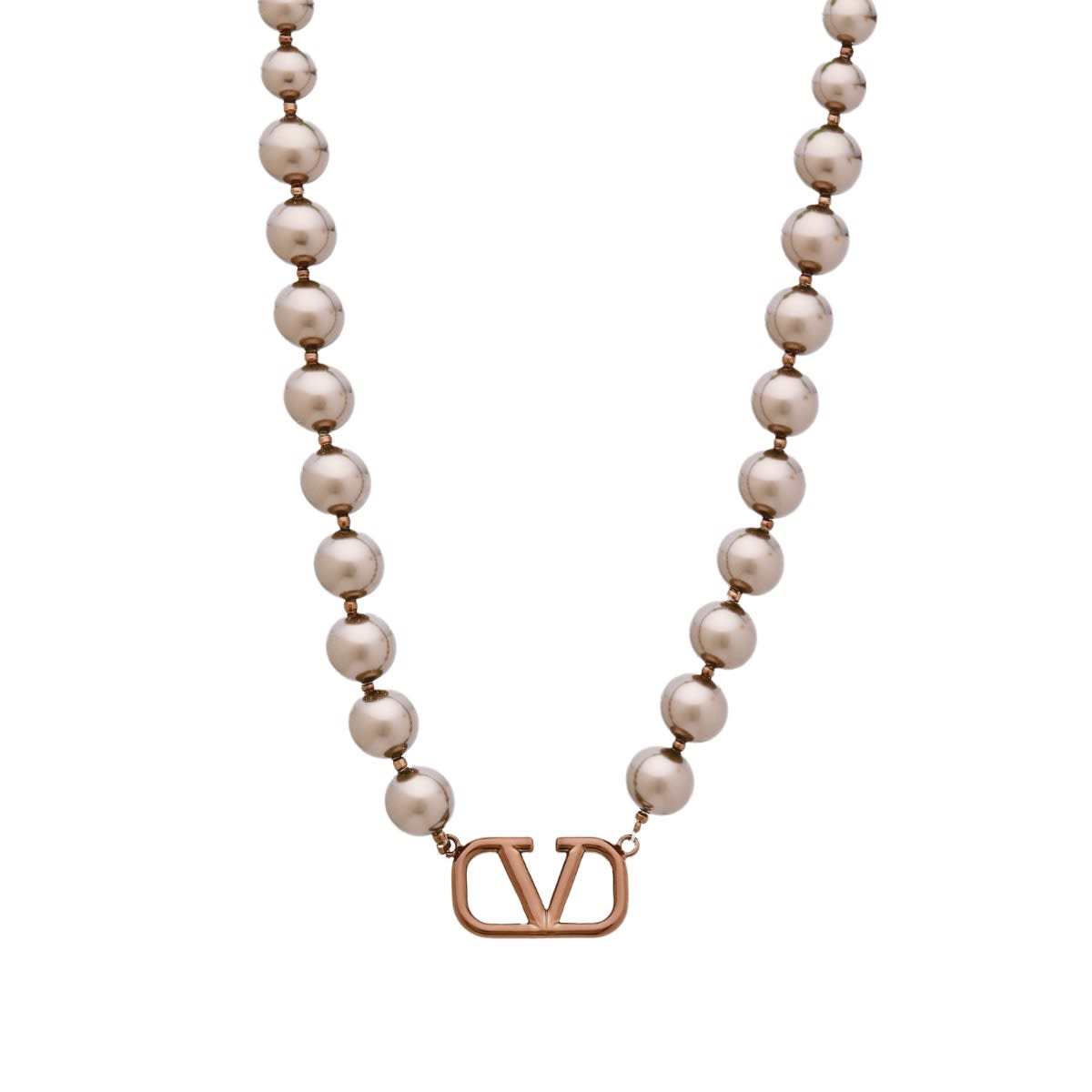 Náhrdelník Valentino V Logo Pearl Necklace Deep Chocolate Hnedá | 2Y0J0P47LDI-Y79, 0