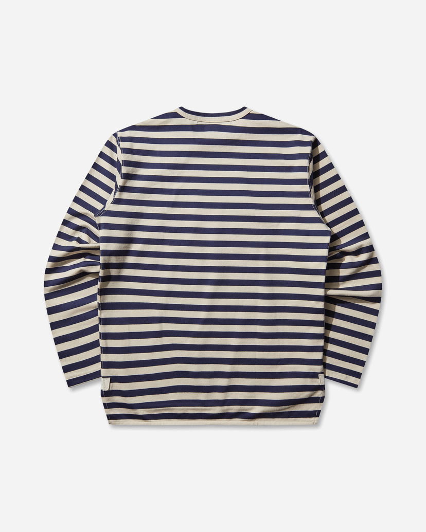 Tričko Junya Watanabe Striped Longsleeve T-Shirt Navy | WP-T004-W25 1