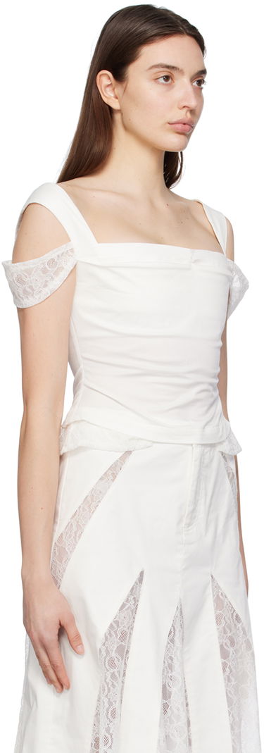Sukňa Miaou Miaou Renata Lace-Trim Tank Top Biela | 7133SPSDOV, 1