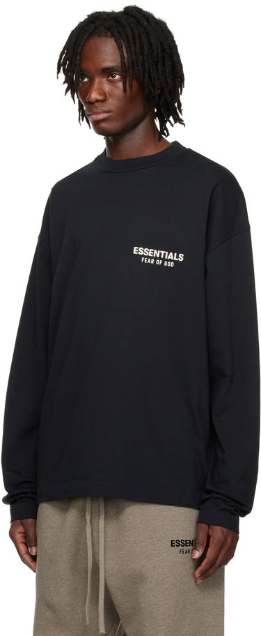 Tričko Fear of God Fear of God ESSENTIALS Classic Long Sleeve T-Shirt Čierna | 125AS254200F, 3
