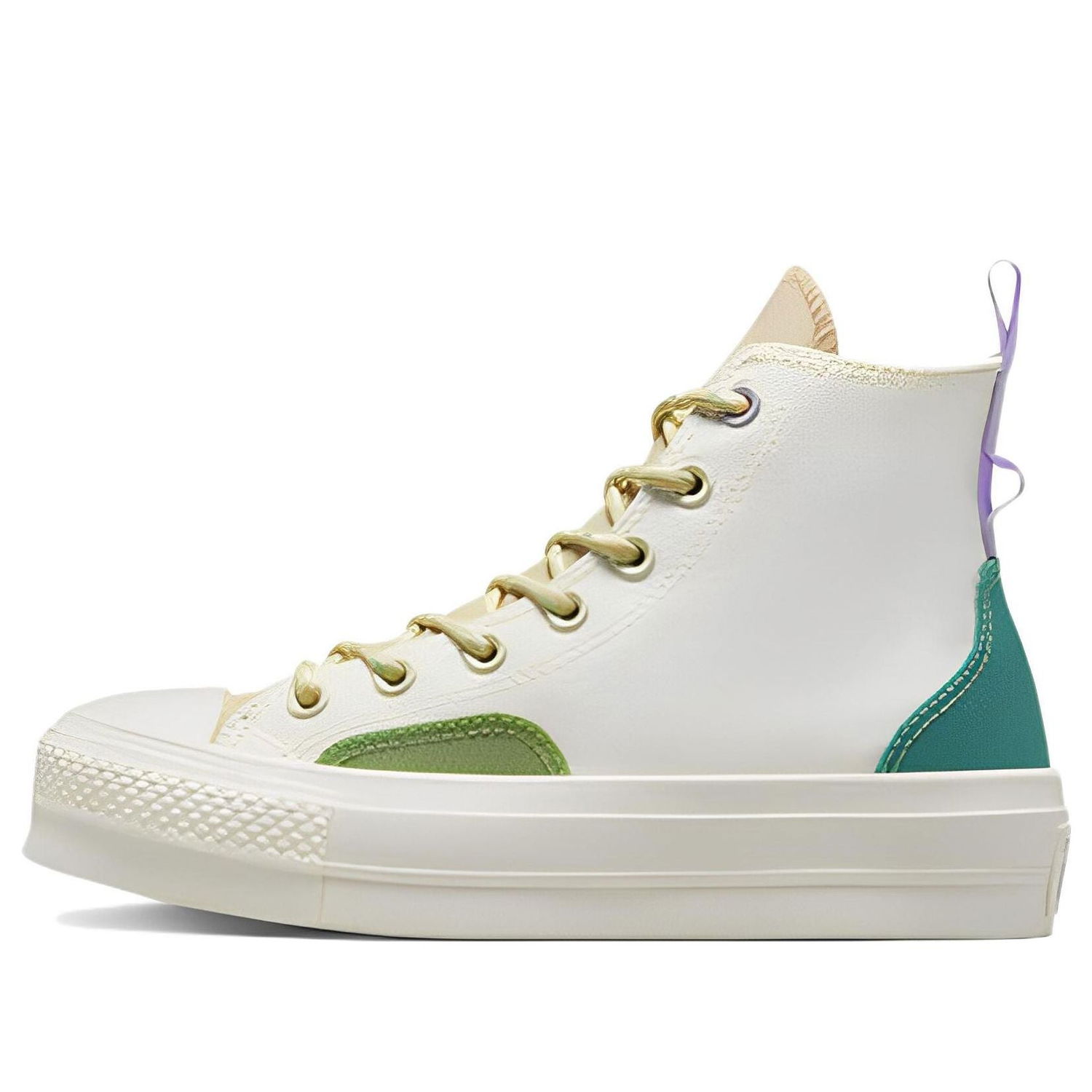 Tenisky a topánky Converse Chuck Taylor All Star Lift Platform High Colorblock Overlay Zelené | A05127C, 0