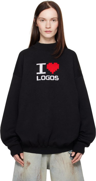 Sveter VETEMENTS Vetements 'I Love Logos' Knit Sweater Čierna | UA66KN130B, 0