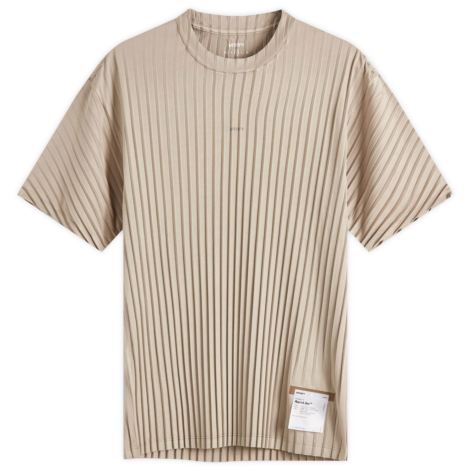 Tričko Satisfy AuraLite™ Pleated T-Shirt, Size Large Béžová | 11043-MD-SA, 1