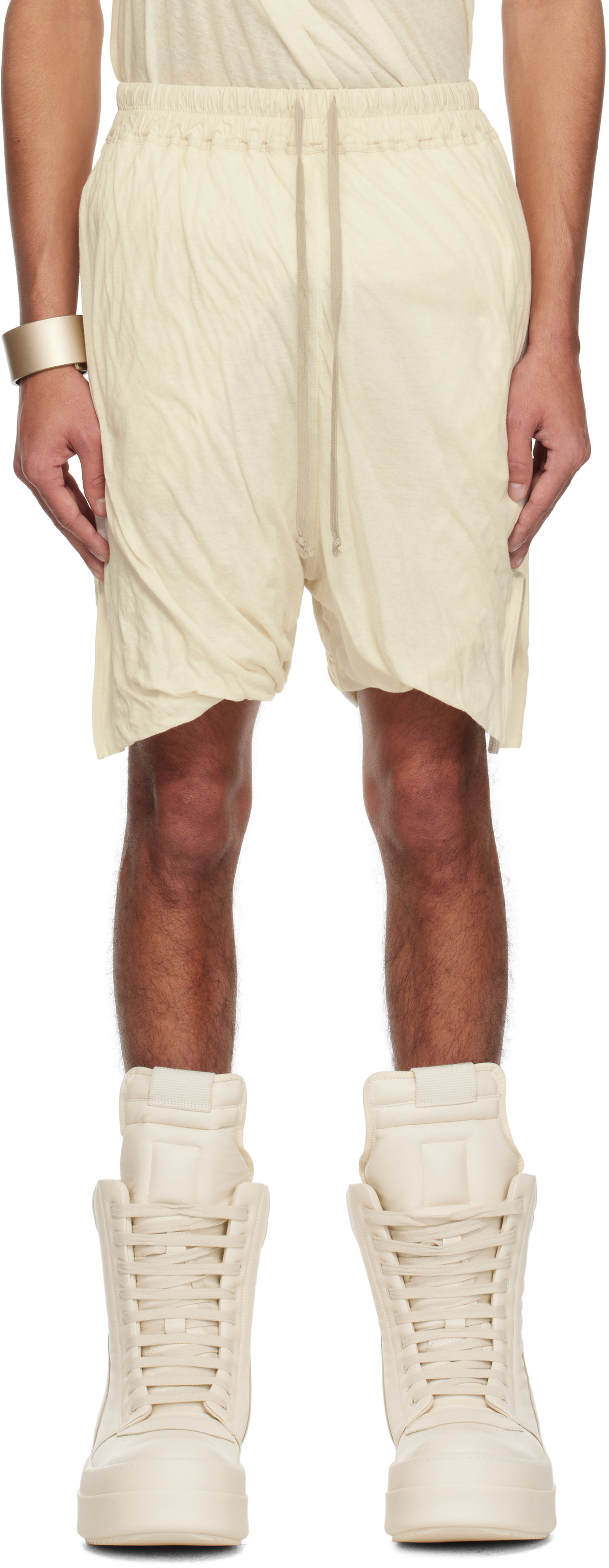 Šortky Rick Owens Rick Owens Hollywood DBL Long Boxers Shorts Béžová | RR01E5304 UCDB, 0