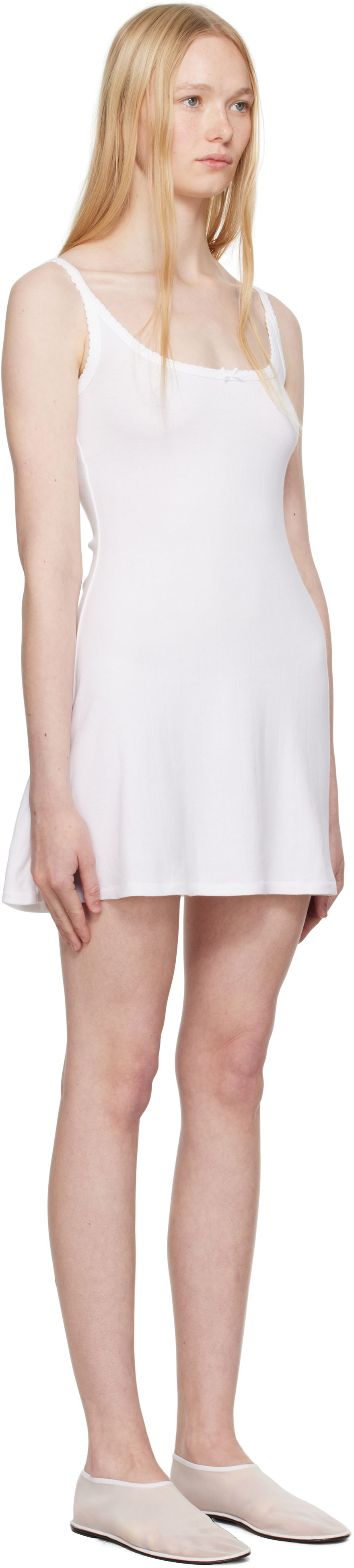 Šaty SKIMS SKIMS Drop Needle Pointelle Cami Minidress Biela | DS-DRS-8150W, 1